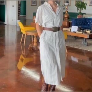 Elegant White Shirt Dress